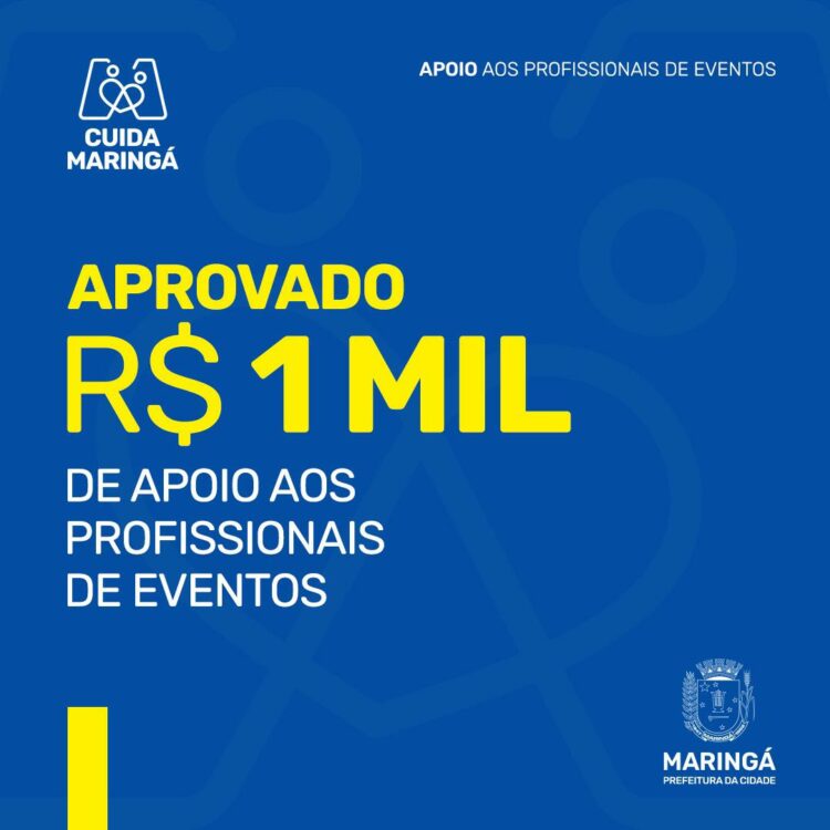 Mil profissionais de eventos receberão auxílio financeiro em Maringá; lista dos aprovados será publicada hoje