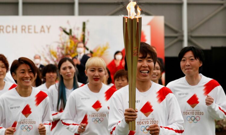 revezamento da tocha Olimpiadas