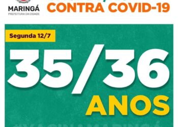 Maringá vacina pessoas de 35 e 36 anos nesta segunda (12)