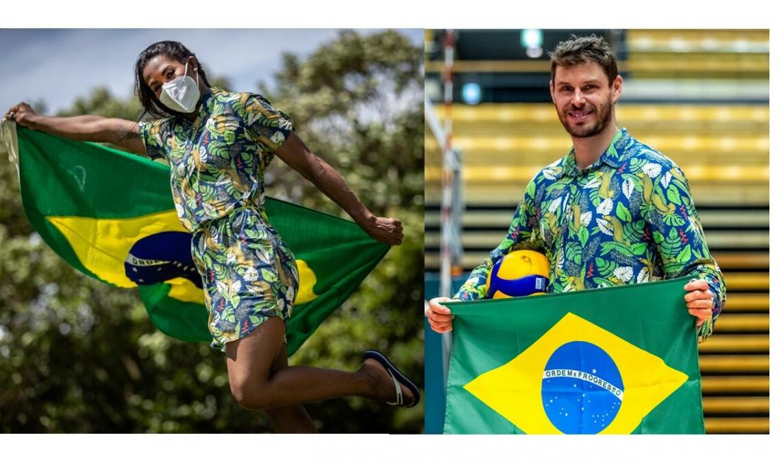 Ketleyn Quadros e Bruninho serão os porta-bandeiras da delegação do Brasil em Tóquio Foto: Time Brasil