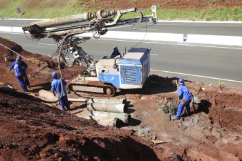 Obras do contorno norte estão na fase de fundação dos viadutos e construção das vigas de concreto