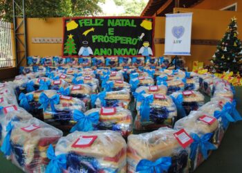 LBV entrega cestas de alimentos para famílias acolhidas no Centro Comunitário de Assistência Social em Campanha de Natal
