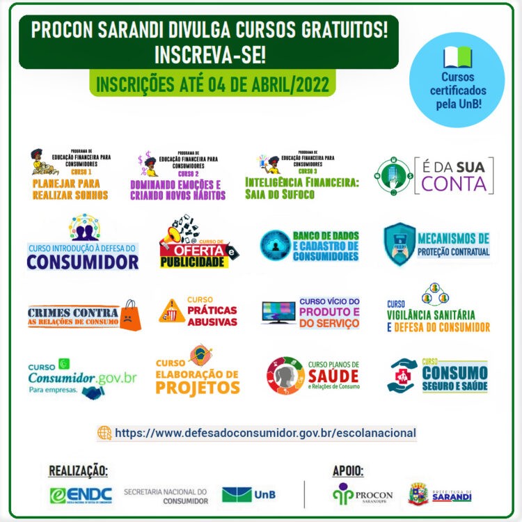 PROCON Sarandi oferece cursos