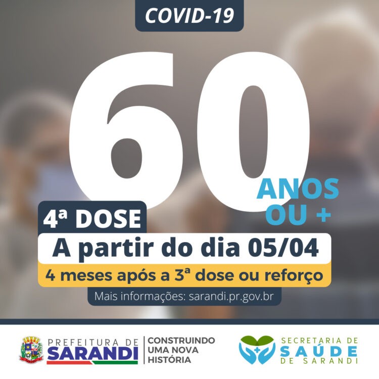 4ª dose para pessoas com 60 anos ou mais