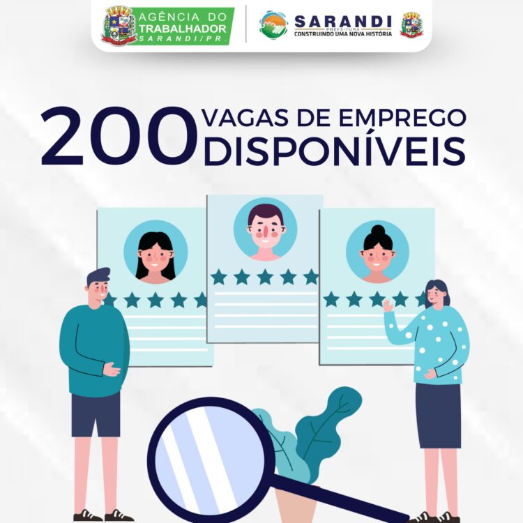 A Agência do Trabalhador de Sarandi tem 200 vagas disponíveis para esta semana