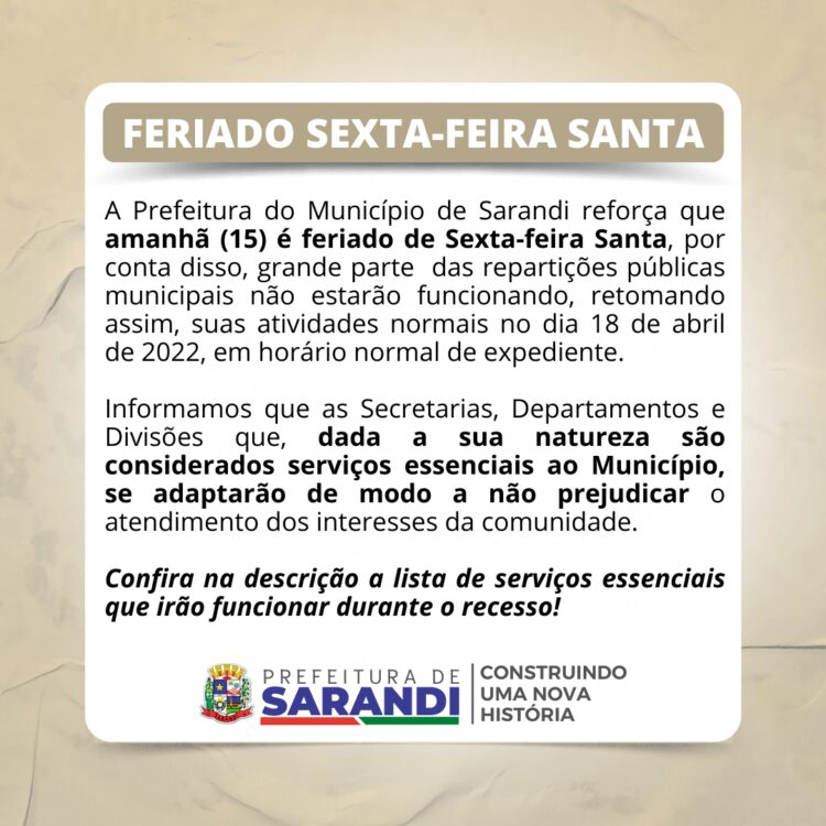 Feriado Sexta-feira Santa