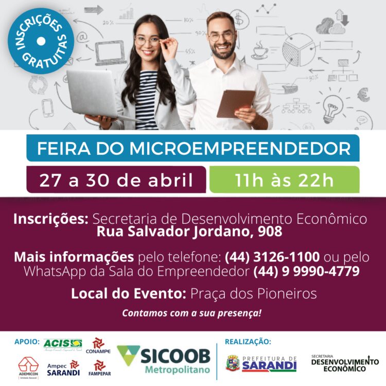 Secretaria de Desenvolvimento Econômico de Sarandi irá realizar Feira do Microempreendedor