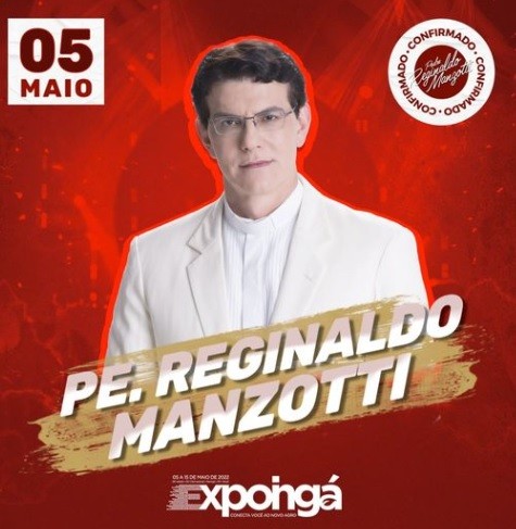Troca de ingressos para a apresentação do Padre Reginaldo Manzotti na Expoingá começou nesta terça, 19