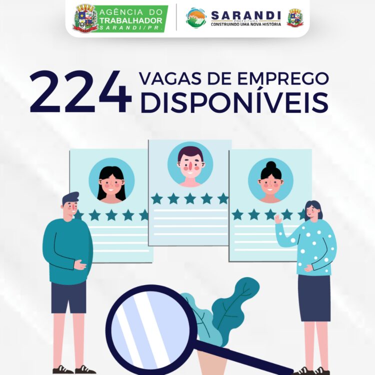 A Agência do Trabalhador de Sarandi tem 224 vagas disponíveis para esta semana