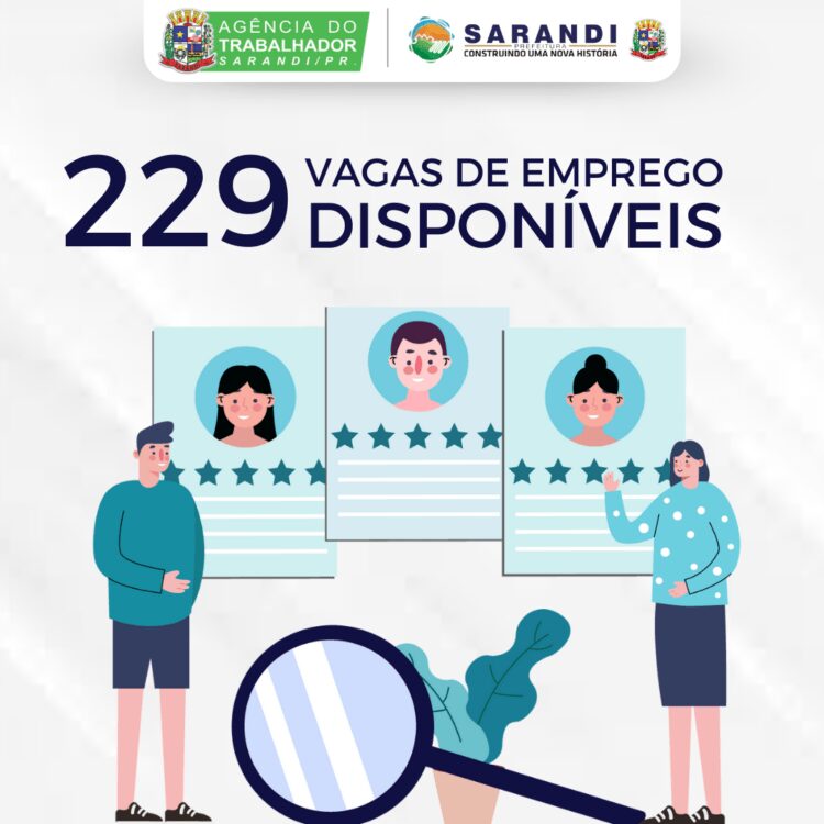 A Agência do Trabalhador de Sarandi tem 229 vagas disponíveis para esta semana