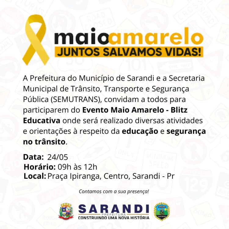 Convite Evento Maio Amarelo - Blitz Educativa