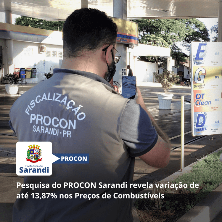 Pesquisa do PROCON Sarandi revela variação de até 13,87% nos Preços de Combustíveis