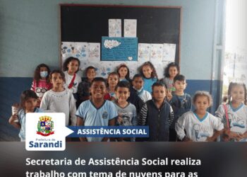 Secretaria de Assistência Social realiza trabalho com tema de nuvens para as crianças do CIAPS