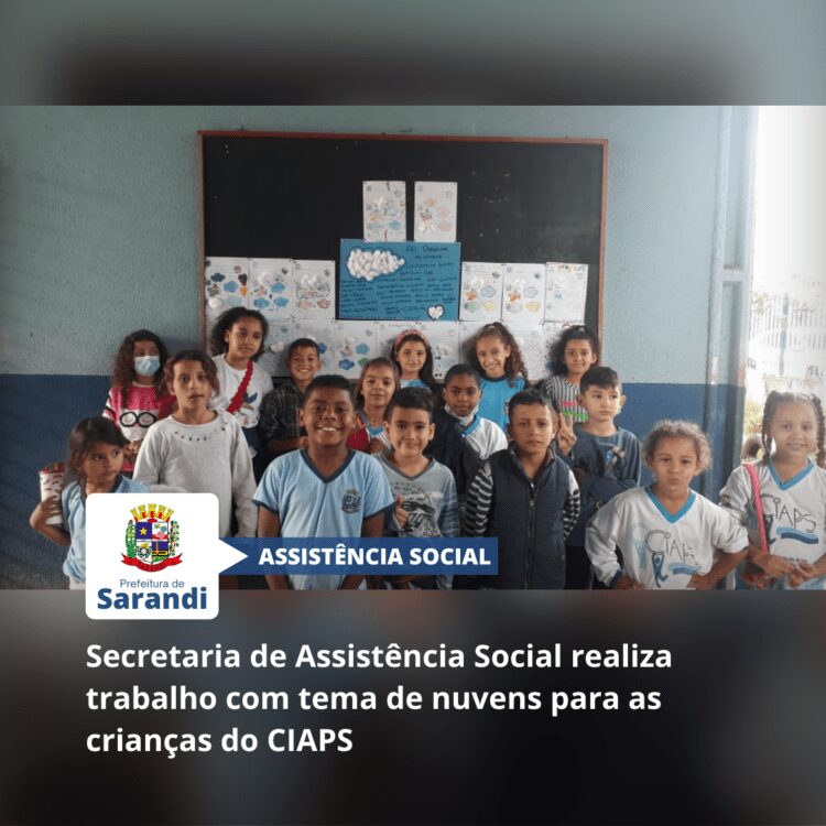 Secretaria de Assistência Social realiza trabalho com tema de nuvens para as crianças do CIAPS