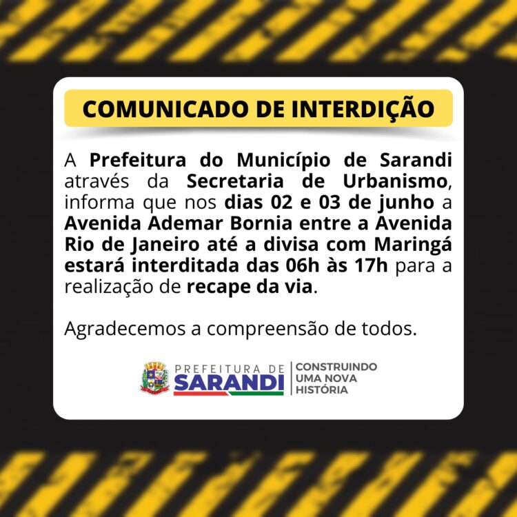 Comunicado de Interdição