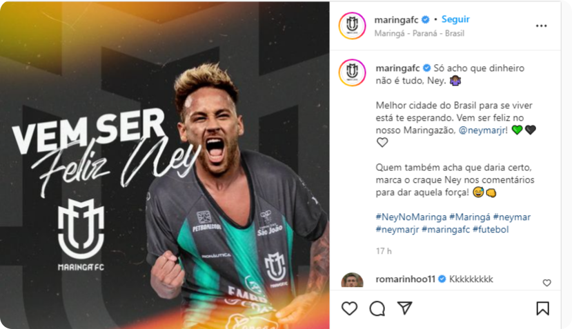 maringá fc convida neymar