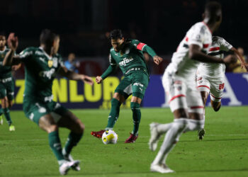 Gustavo Gómez foi autor do gol que empatou o confronto, Aos 45 minutos, cicnco minutos depois Murilo decretou a viorada histórica no Morumbi. Foto: Cesar Greco/SE Palmeiras.