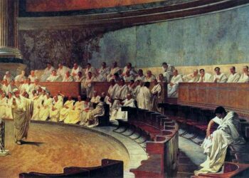 Na imagem: Cícero discursando contra Catilina