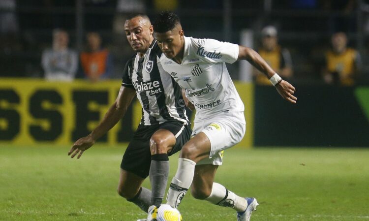 Na partida do turno, santistas venceram o duelo na Vila Belmiro por 2 a 0. Foto: Vitor Silva/Botafogo.