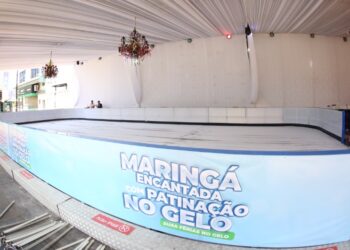 Pista de patinação no gelo começa a funcionar neste sábado, 26, em Maringá