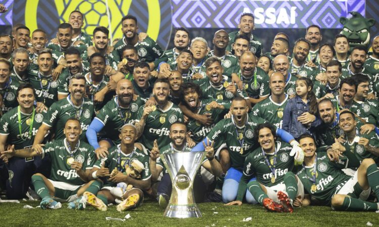 Elenco do Palmeiras conquistou o título do Nacional antecipadamente com larga vantagem sobre o segundo colcado. Crédito: Lucas Figueiredo/CBF.