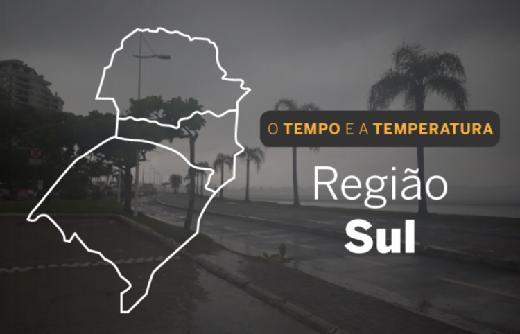 O TEMPO E A TEMPERATURA: Sábado (25) com chuva, por vezes forte, no Paraná