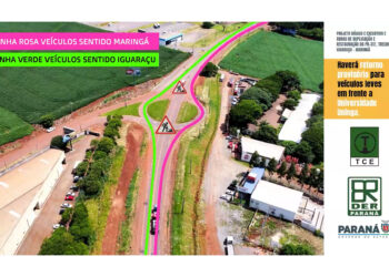 Obras interditam trevo na PR 317 entre Maringá e Iguaraçu