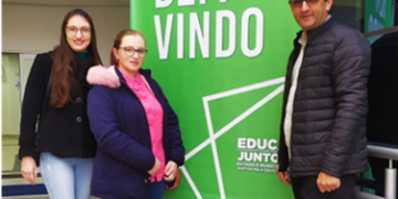 Vice-Prefeito senhor Gerson Roberto Werle e representantes da Coordenação Pedagógica de Porto Vitória -PR, no Evento de Socialização dos Resultados da Avaliação de Fluência Leitora, 2023 (Curitiba- PR).