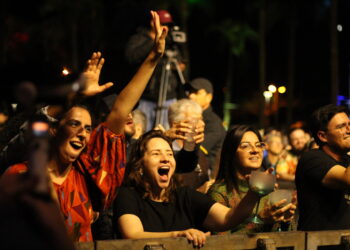 Público vibrou com shows durante Virada (Crédito: Cristiano Martinez/O Maringá)