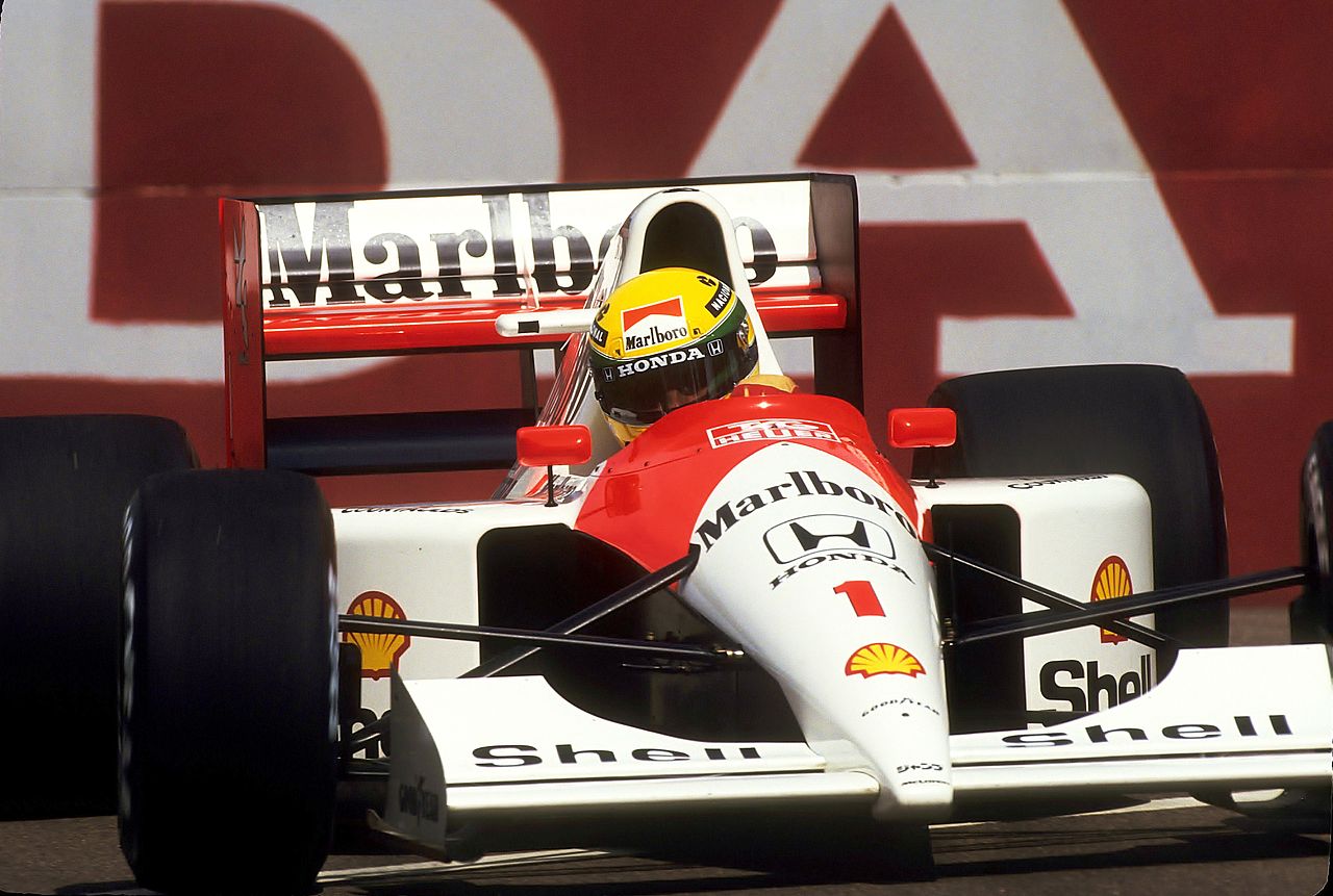 Senna venceu o Grande Prêmio dos Estados Unidos de 1991 em seu McLaren MP4/6.