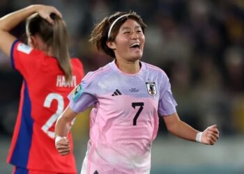 Hinata Miyazawa, da seleção japonesa, chega a 5 gols na Copa e iguala recorde de Sawa; adversária da próxima fase será Suécia. Foto: Soccer Digest.