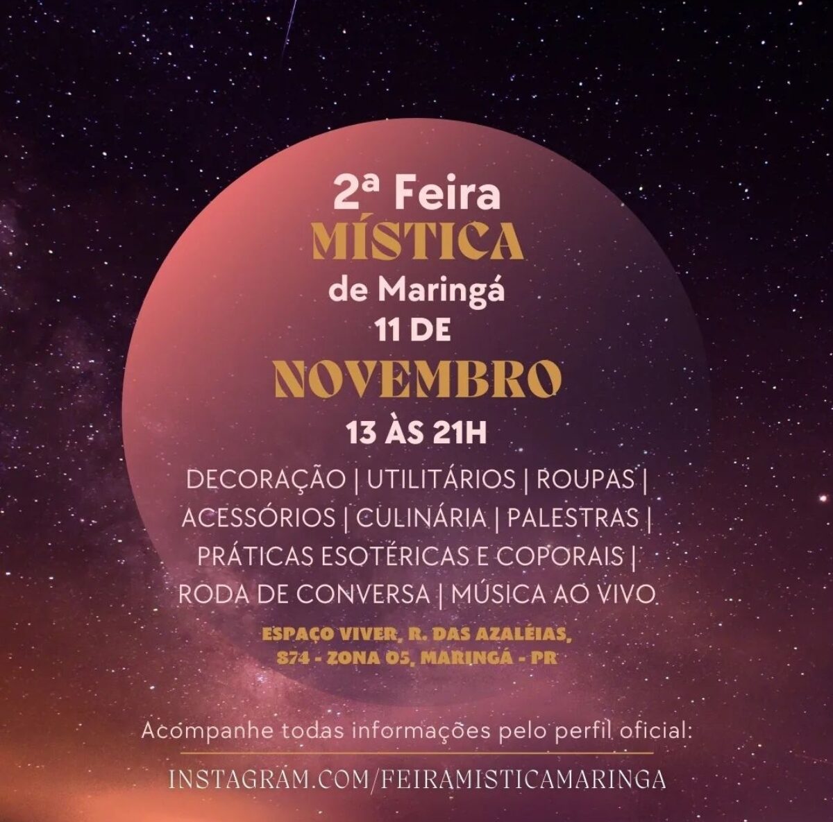 Feira Mística dia 22 e 23 de Setembro de 2018