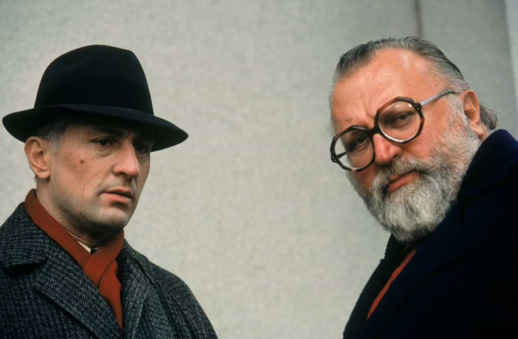 Once Upon a Time in America Robert De Niro Noodles and director Sergio Leone 1