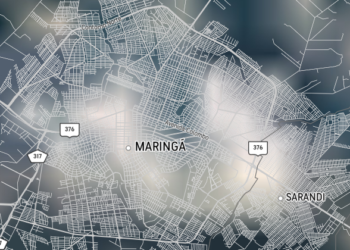 Imagem do mapa de Maringá via satélite - Imagem: RealVue