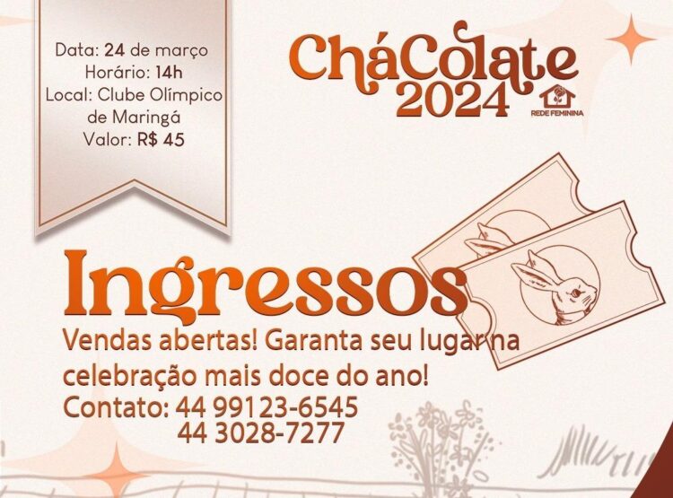 CháColate é o maior evento do semestre da RFCC - Arte/Divulgação: RFCC