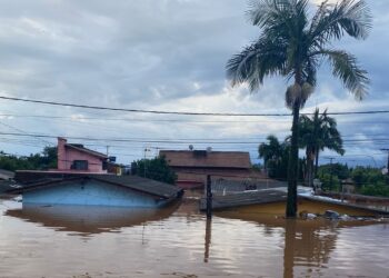 Água chegou no telhado da casa do pai de Régis - Foto: arquivo da família