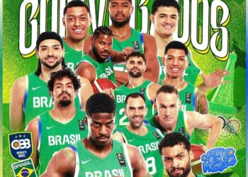 Basquete masculino já tem os doze convocados que vão representar o Brasil em Paris - Foto: Arte/Divulgação CBB
