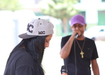 Apresentação do casal de rappers Mano Shock & Tati Araujo (Crédito: Cristiano Martinez)