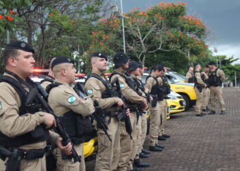 Parte da tropa participou do lançamento da operação (Crédito: Cristiano Martinez)