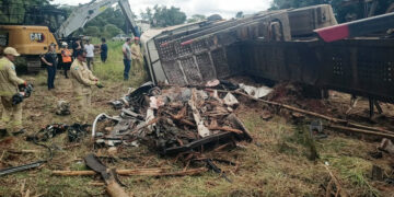 mãe, filha e genro morrem esmagados por toras