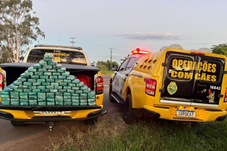 pasta base de cocaína apreendida em carreta na PR-323