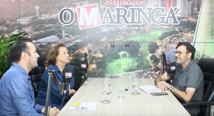 Marcelo Carvalho e Eliana Palma nos estúdios do jornal (Crédito: Reprodução)