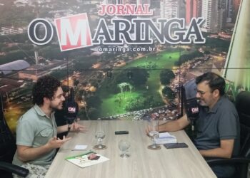 No estúdio do jornal, Nathan Milléo Gualda conversou sobre a participação no Festival de Curitiba (Crédito: Gabriel Tazinasso)