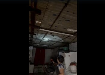 Casa afetada pelo temporal no Cambuí (Crédito: Reprodução/Pref. Marialva)