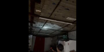 Casa afetada pelo temporal no Cambuí (Crédito: Reprodução/Pref. Marialva)