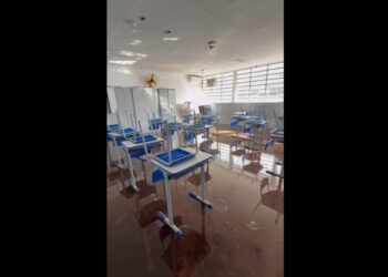 Temporal causou estrago em escolas do distrito de São Miguel do Cambuí, em Marialva (Crédito: Prefeitura de Marialva)