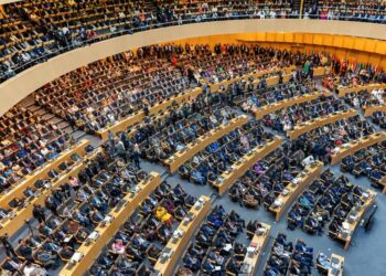 Foto tirada em 14 de fevereiro de 2026 mostra um momento da 39ª edição da Sessão Ordinária da Assembleia de Chefes de Estado e de Governo da União Africana (UA) em Adis Abeba, Etiópia. (Xinhua/Xie Jianfei)