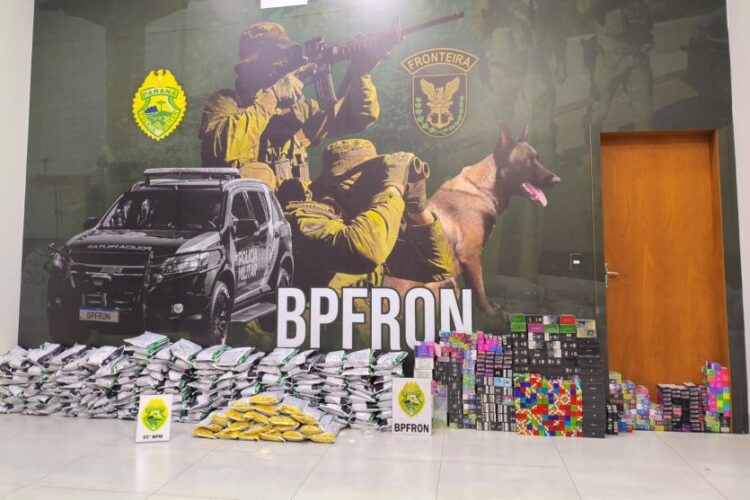 inseticida e cigarros eletrônicos contrabandeados do Paraguai são apreendidos na pr-323