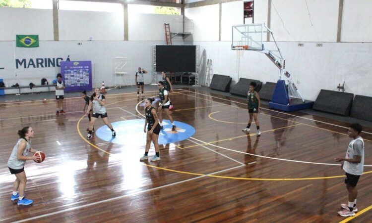 Treino da ADRM Maringá no ginásio da Arcom (Crédito: Cristiano Martinez)