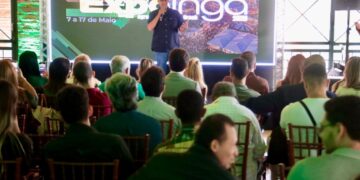 Presidente da Sociedade Rural de Maringá (SRM), Henrique Pinto, durante evento com a imprensa (Crédito: SRM)